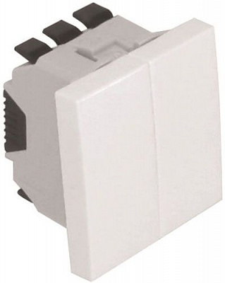 Вимикач двоклавішний Efapel Quadro без підсвітки 10 А білий 4606112 SBR