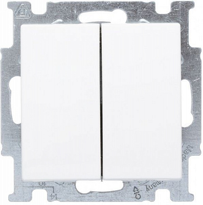 Вимикач двоклавішний ABB Basic 55 без підсвітки 10 А 220В білий 2006/;2006/5 UC-94-507