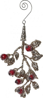 Подвеска листочки с ягодами 12 см SA1316H2 