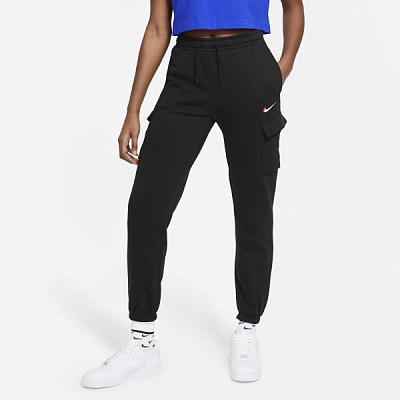 Брюки Nike W NSW CARGO LOOSE PRNT DJ4128-010 р. M черный