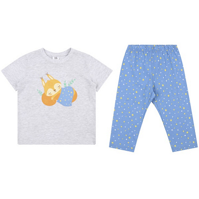 Піжама дитяча для дівчаток Funtime р.110 меланж/блакитний