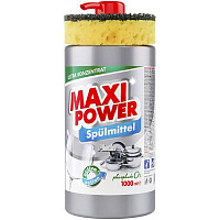Средство для ручного мытья посуды Maxi Power Платинум с губкой 1л