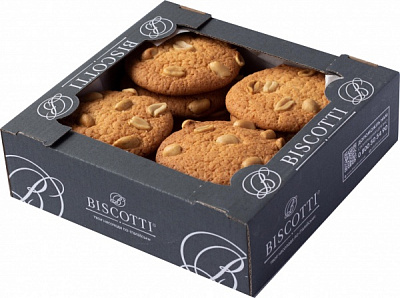 Печенье Biscotti сдобное песочно-отсадное американское с арахисом 400 г 