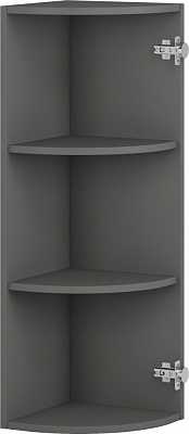 Шкаф верхний Грейд Оптимум радиусная 302x930x297 мм серый графит