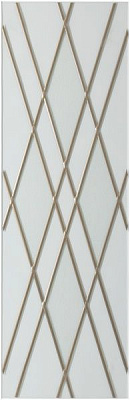 Витражное стекло Ромб 610x193 под раму орех патина 713x296