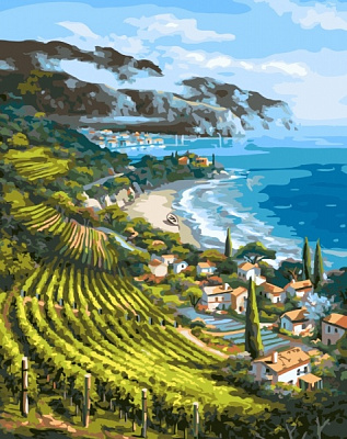 Картина за номерами Виноградники біля моря bk_1322 40x50 см BookOpt