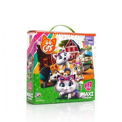 Пазли картонні Vladi Toys Maxi 44 Коти. На фермі VT1722-02