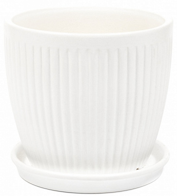 Горщик керамічний Вертикаль преміум круглий 1л білий