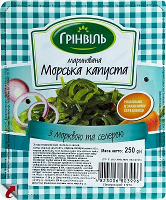 Морська капустаГрінвіль маринована з морквою і селерою 250 г