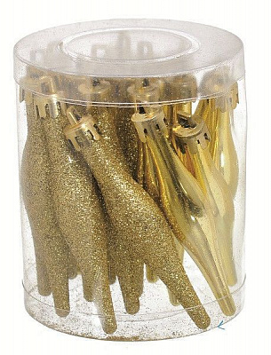 Набір новорічних прикрас Бурулька золото B-690684 9,5 см 18 шт./уп.