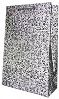 Пакет подарочный 25,5x17x7 см текстурный серебряный с узором