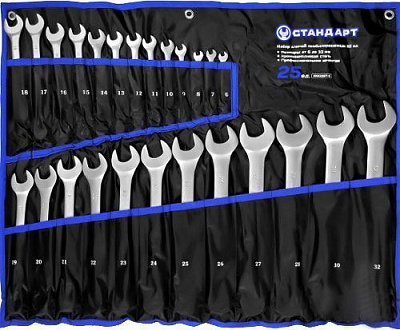 Набір ключів комбінованих Стандарт 6-32 мм 25 шт. NKK25ST-S