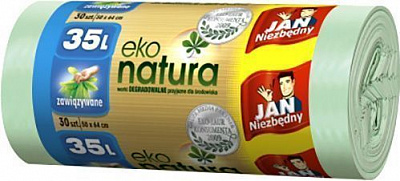 Мешки для бытового мусора Jan Niezbedny крепкие 35 л 30 шт. (Еko natura)