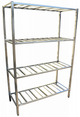 Стеллаж Г-профиль на 4 полки 1200x500х1800 мм нержавеющая сталь