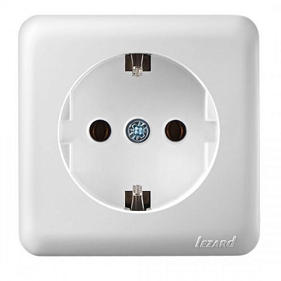 Розетка с заземлением Lezard Viola без шторок без крышки белый 751-0200-122B