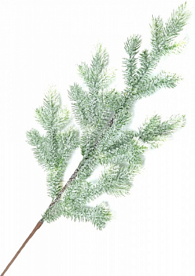 Декорація новорічна Dalian Everglory гілка хвойна засніжена 68 см EYK20-113