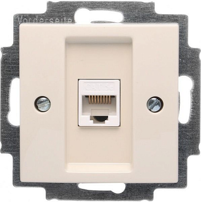 Розетка комп'ютерна + телефонна ABB Basic 55 кремовий 2561-92-507 DIY