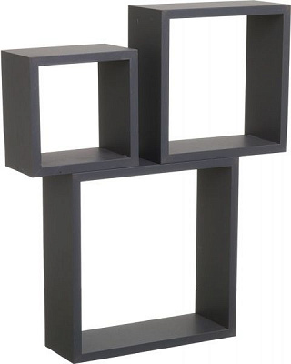 Комплект полок Пуасси (квадрат) 12 мм 25x25x9 см серый 