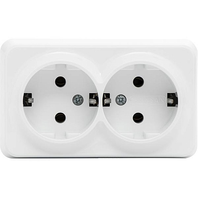 Розетка Gunsan Misya MS 05 11 150 двойная с заземлением белая