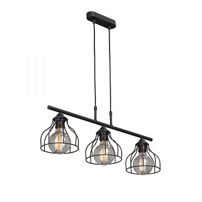 Люстра подвесная Vitaluce 3x60 Вт E27 черный матовый V4819-1/3S 