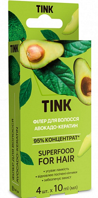 Филлер Tink Superfood for hair Авокадо-Кератин 10 мл x 4 шт 