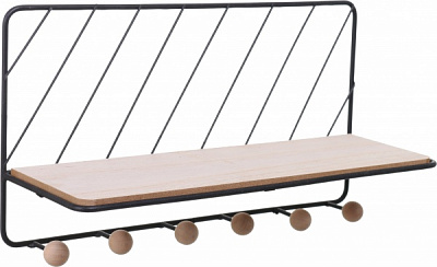 Полиця декоративна Simple 34х11,5х18,2 см чорно-бежева