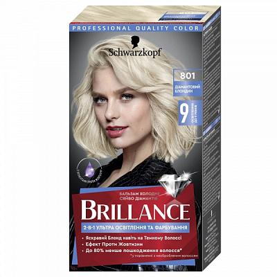 Краска для волос Schwarzkopf Brillance 801 Бриллиантовый Блондин 142,5 мл