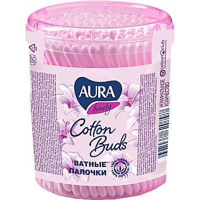 Ватные палочки Aura beauty 100 шт. (круглая)