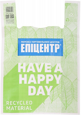 Пакет-майка 50 мкм вторичная переработка 80% 10 кг 400x600 мм 1 шт.