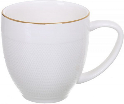 Чашка Diamond Gold 350 мл фарфоровая Fiora