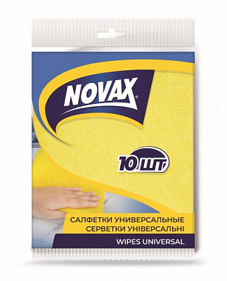 Серветка універсальна Novax 30x34 см 10 шт./уп. жовтий