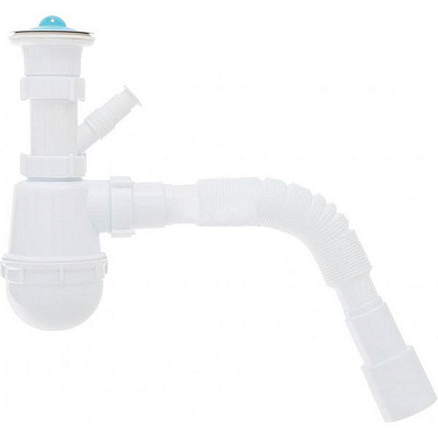 Сифон для умывальника ScandiSPA с гофротрубой и подключением стирал. машины М 1550