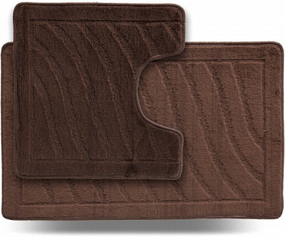 Набір килимків Dariana Little 45x71 + 45x43 Хвиля, коричневий