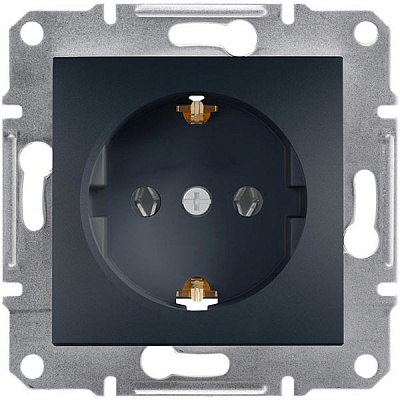 Розетка с заземлением Schneider Electric Asfora 16 А 250 В антрацит EPH2900171