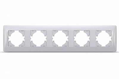 Рамка пятиместная Videx Binera горизонтальная серебряный VF-BNFR5H-SS