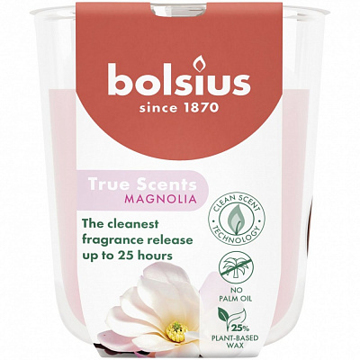 Свічка ароматична Bolsius TRUE SCENTS в склі 80/73 аромат Магнолія
