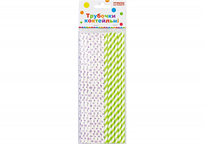 Трубочки для коктейлей Stars & Lines ассорти Maxi 24 шт.