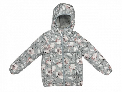 Куртка детская для девочек JOIKS Цветок р.110 серый KD-17 
