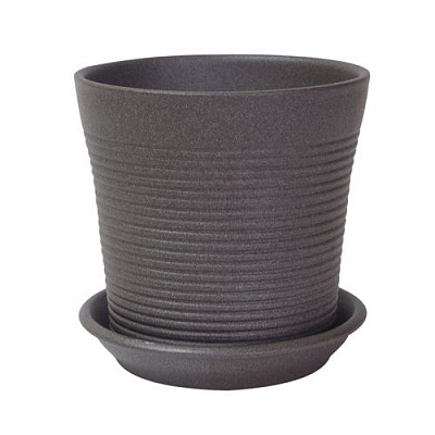 Горщик керамічний Оріана-Запоріжкераміка Вуаль №1 різний крошка круглий 4 л шоколадний