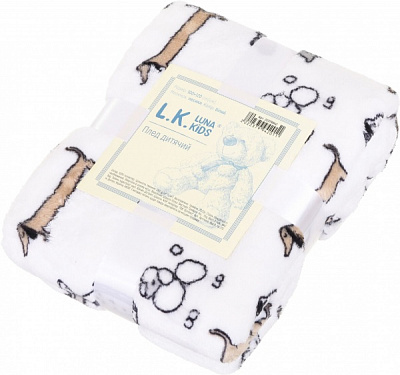 Плед Lotus собачки 100x120 см білий