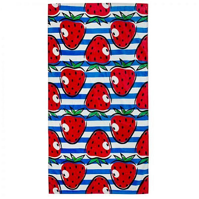 Полотенце Клубнички на бело-синих полосках 75x150 см Home Line 