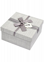 Коробка подарочная квадратная серая 15,5х15,5х6,5 см