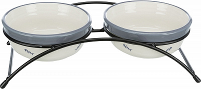 Миска двойная Trixie на металлической подставке Eat on Feet 12 см 2x0,3 л