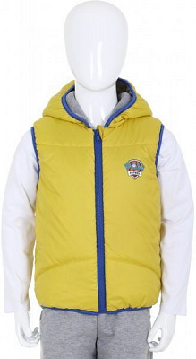 Жилет детский унисекс Соня с капюшоном р.122 желтый с синим Н0140 