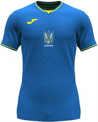 Футболка форми збірної України 2021 Joma FED. FUTBOL UCRANIA SHORT SLEEVE T-SHIRT AT102404A709 р. 2XL синій