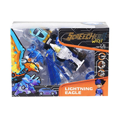 Машинка-трансформер Screechers Wild Лайтнинг Игл 1:32 EU685301