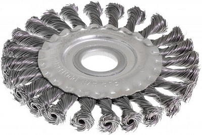 Щітка дискова D 115х22,2 мм MasterTool з плетеного дроту 19-9012