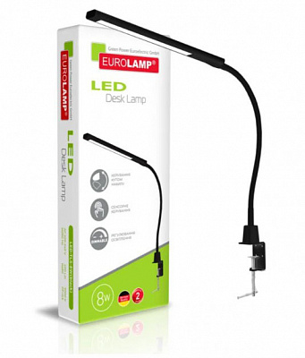 Настільна лампа Eurolamp 8 Вт без цоколя чорний LED-TLS-8W(black)