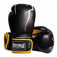 Боксерские перчатки PowerPlay р. 10 10oz 3018 черный с желтым