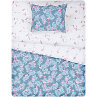 Комплект постельного белья Flamingo 1,5 бело-сине-розовый 